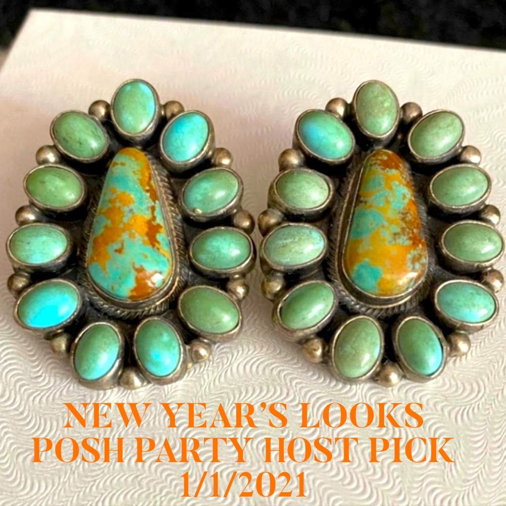 HP💕Vintage Navajo Royston Turquoise .925 Earrings